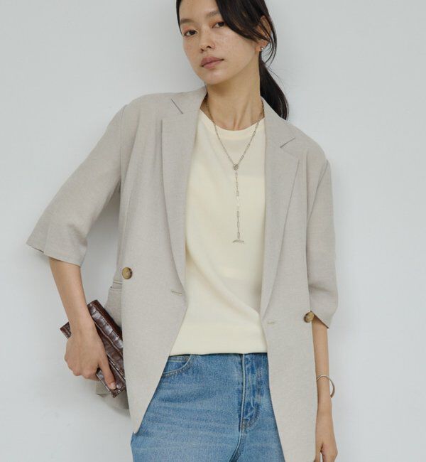  「バックスリットハーフスリーブブラウス」|シャツ・ブラウス|