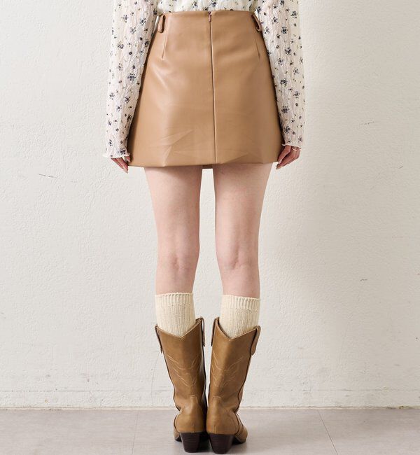  「フェイクレザーミニスカート」|スカート|