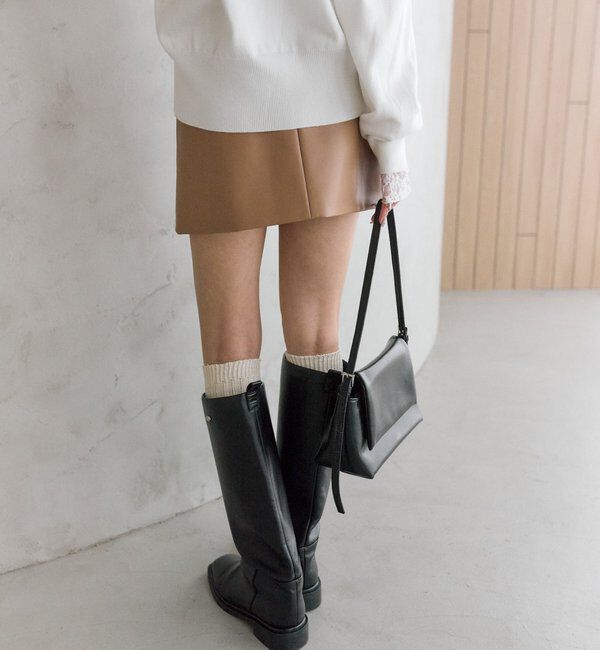  「フェイクレザーミニスカート」|スカート|