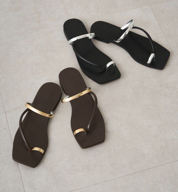  「【GALENA/ガレナ】メタルラインフラットサンダル」|サンダル|