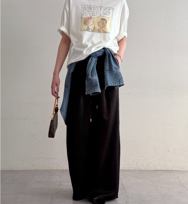  「サテンワイドイージーパンツ」|チノ|