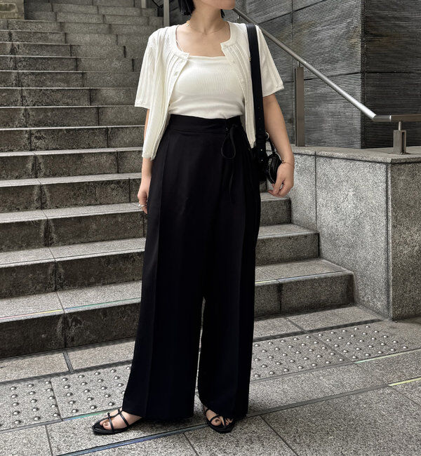  「【待望の追加決定！/新色ブラウン】ラップリボンパンツ」|チノ|