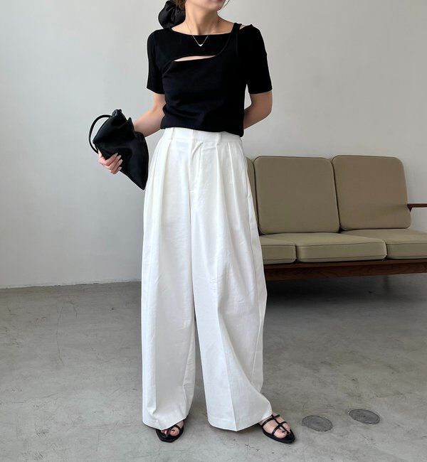  「【選べる4サイズ展開】2タックコットンパンツ」|チノ|