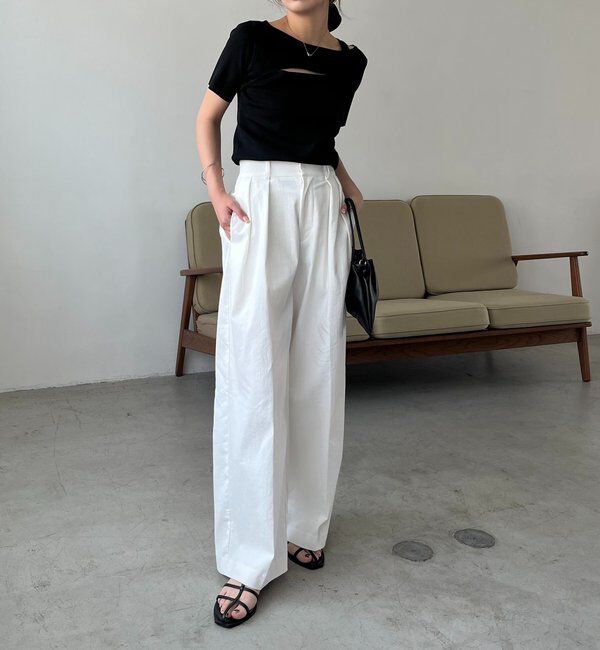  「【選べる4サイズ展開】2タックコットンパンツ」|チノ|