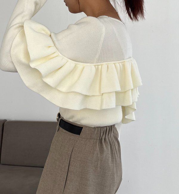  「【2WAYで着用可能】ベアフリルニット」|ニット・セーター|