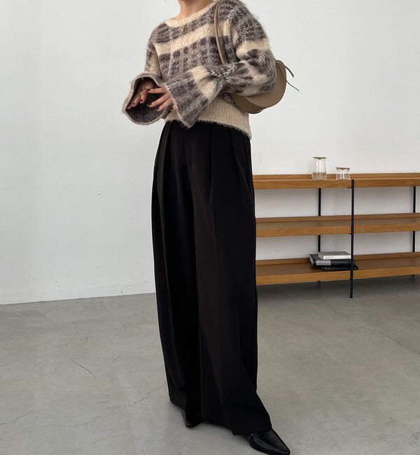  「チェックシャギープルオーバー」|ニット・セーター|