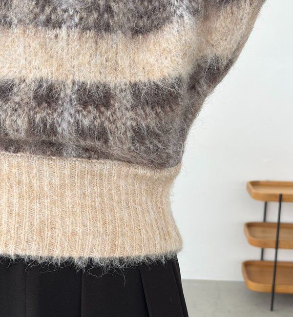  「チェックシャギープルオーバー」|ニット・セーター|