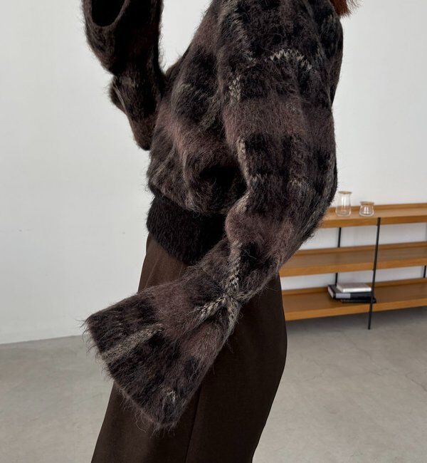  「チェックシャギープルオーバー」|ニット・セーター|