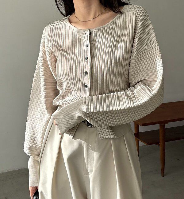  「プリーツパフカーディガン」|カーディガン|