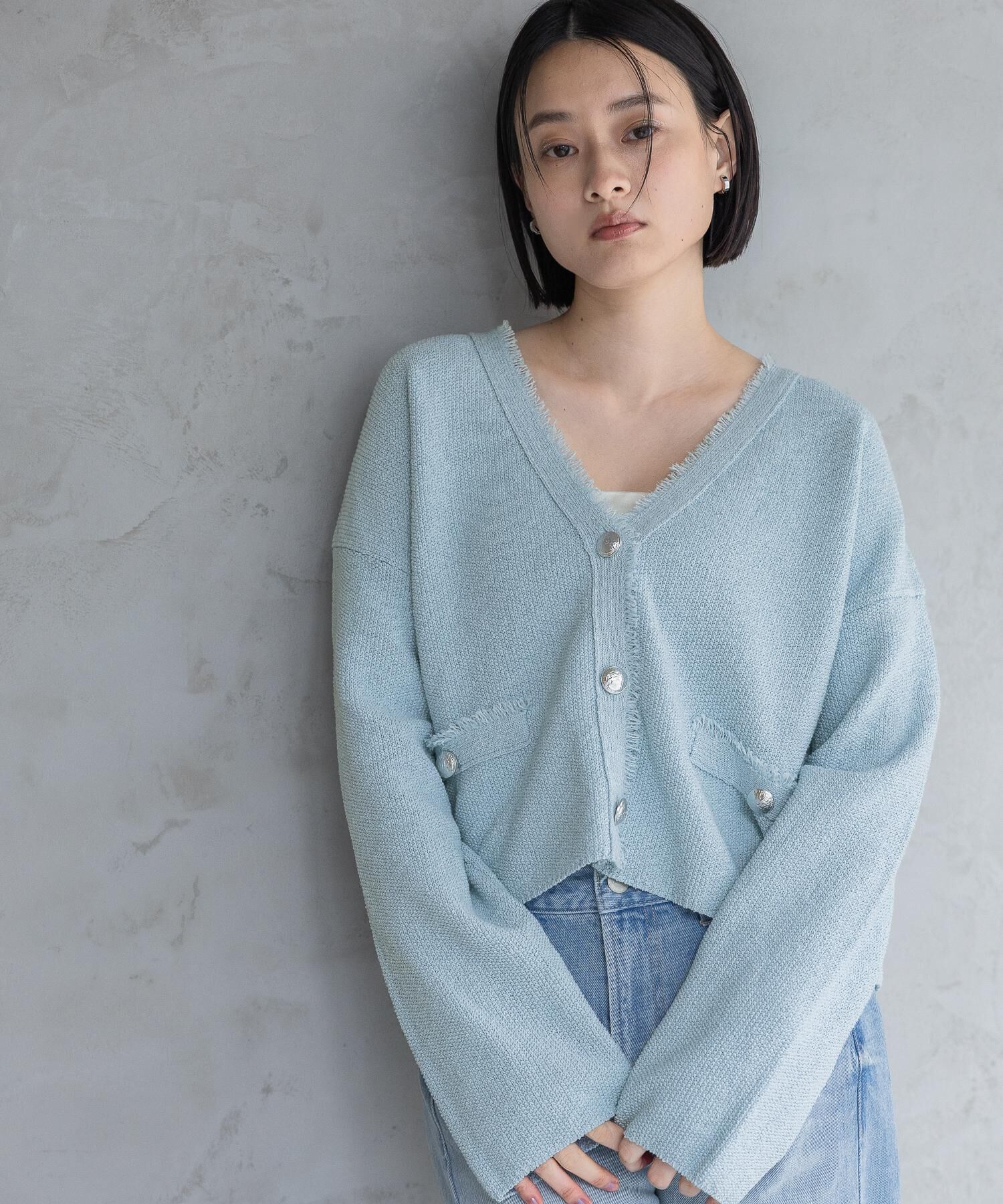 A part by 「ツイードVカーディガン」|ニット・セーター|