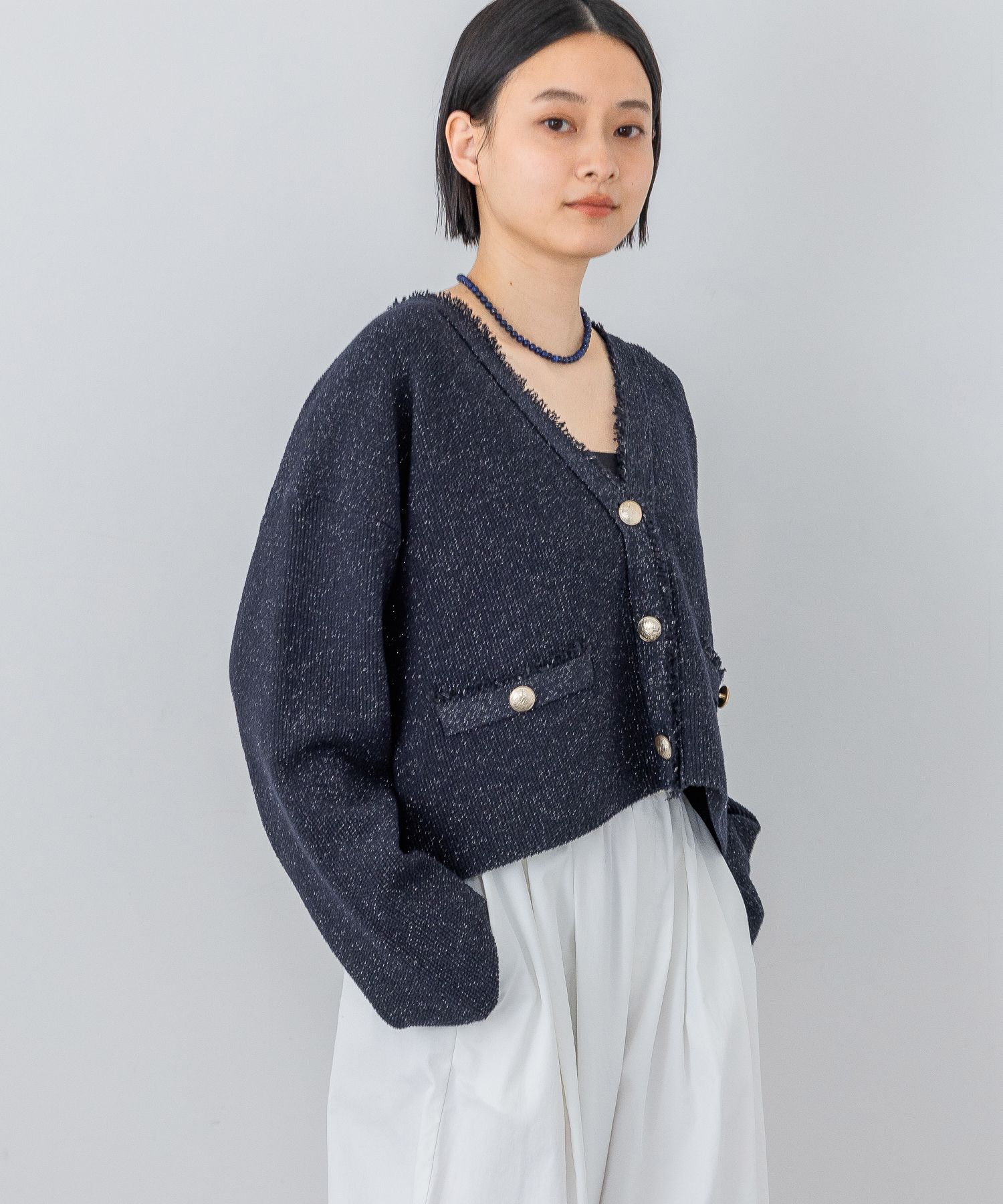 A part by 「ツイードVカーディガン」|ニット・セーター|