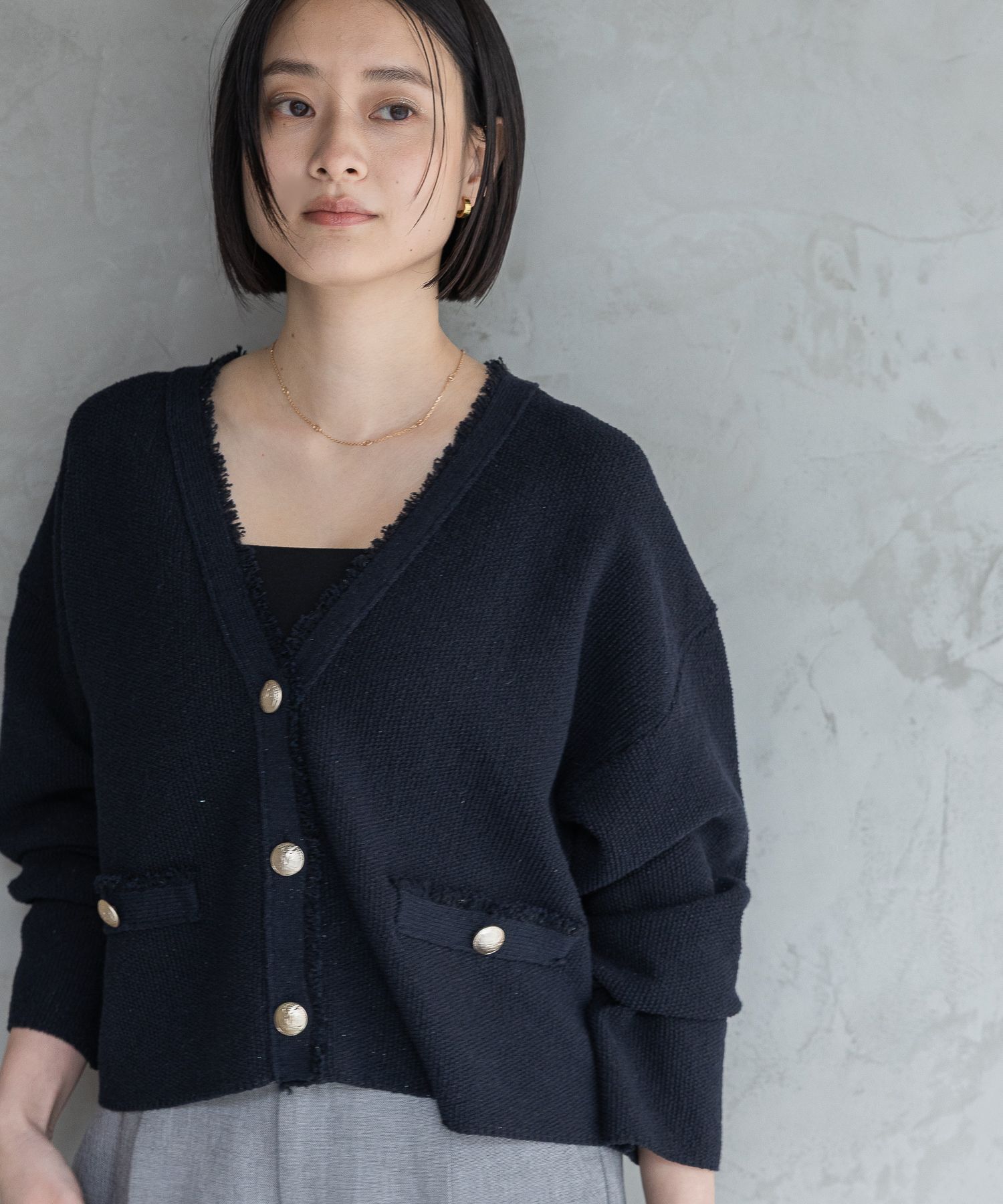 A part by 「ツイードVカーディガン」|ニット・セーター|