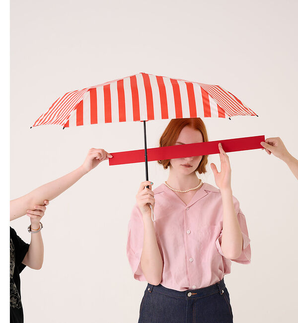 collex「レトロストライプ 折りたたみ傘【assa】【WEB限定】」|傘|オレンジ