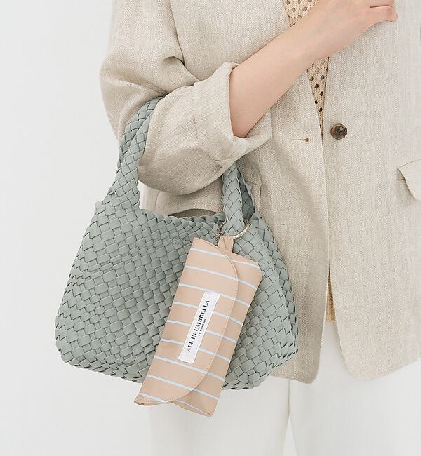 collex「日傘 ストライプ ポーチ付き 晴雨兼用 折りたたみ傘【assa】【WEB限定】」|傘|