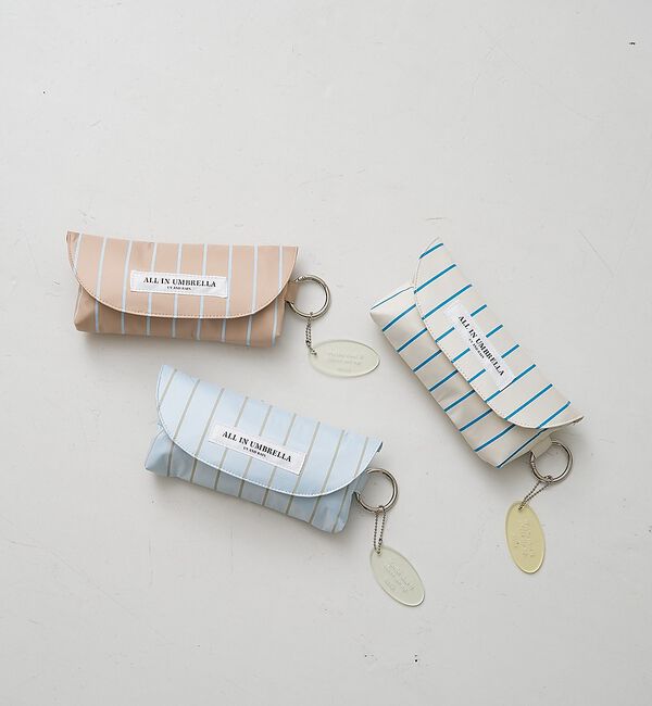 collex「日傘 ストライプ ポーチ付き 晴雨兼用 折りたたみ傘【assa】【WEB限定】」|傘|