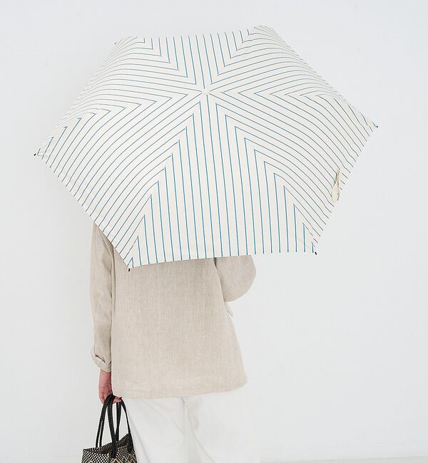 collex「日傘 ストライプ 晴雨兼用 折りたたみ傘 ALL IN UMBRELLA【ass」|傘|アイボリー