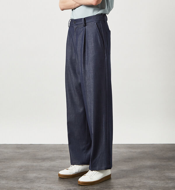 ABAHOUSE「デニムライク ワイドストレート スラックス / ワイドパンツ【予約】」|その他|