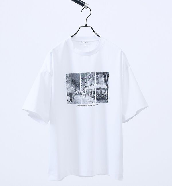 ABAHOUSE「PARIS BACK ALLEY フォトプリント 半袖Tシャツ / オーバーサイ」|Tシャツ・カットソー|ホワイト