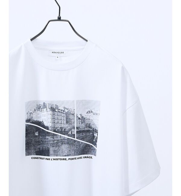 ABAHOUSE「PARIS BACK ALLEY フォトプリント 半袖Tシャツ / オーバーサイ」|Tシャツ・カットソー|