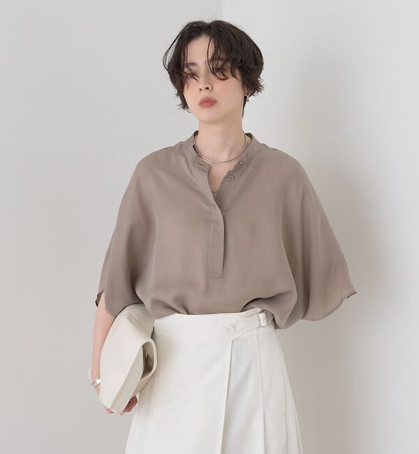 Rouge vif「【セットアップ対応】キュプラフィブリルドレープスキッパーブラウス」|シャツ・ブラウス|