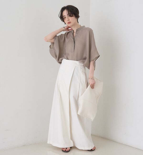 Rouge vif「【セットアップ対応】キュプラフィブリルドレープスキッパーブラウス」|シャツ・ブラウス|