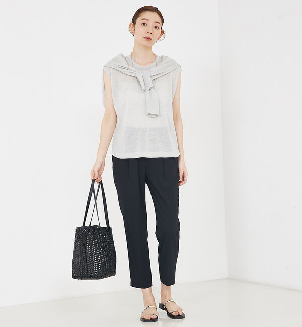 qualite「【夏の羽織りにおすすめ】ラメハイゲージニットカーデ」|カーディガン|