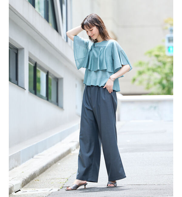 qualite「【接触冷感＆防シワ】ウールライクイージーパンツ/セットアップ対応」|その他|