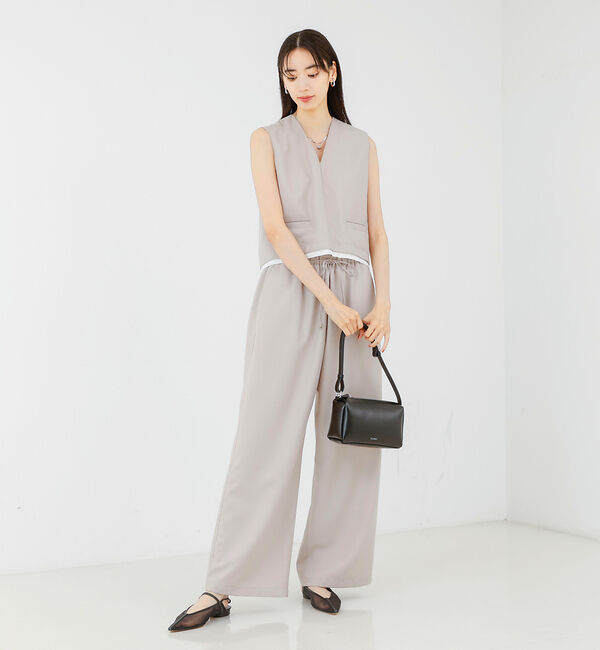 qualite「【接触冷感＆防シワ】ウールライクイージーパンツ/セットアップ対応」|その他|