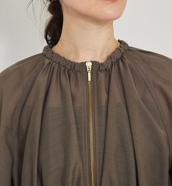 qualite「ラウンドスリーブギャザーブルゾン」|ブルゾン・スタジャン|