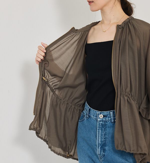 qualite「ラウンドスリーブギャザーブルゾン」|ブルゾン・スタジャン|