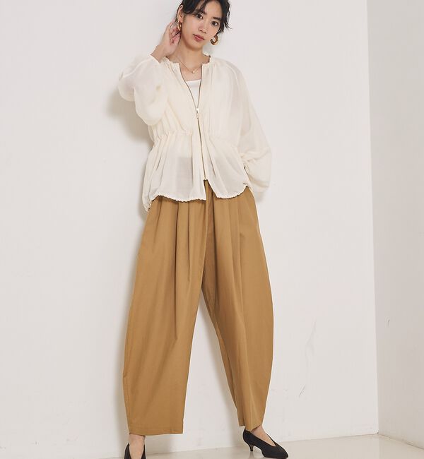 qualite「ラウンドスリーブギャザーブルゾン」|ブルゾン・スタジャン|