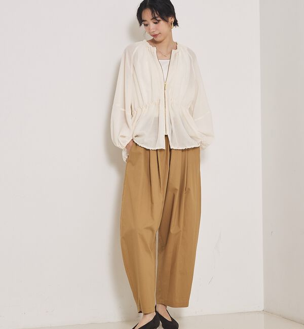 qualite「ラウンドスリーブギャザーブルゾン」|ブルゾン・スタジャン|