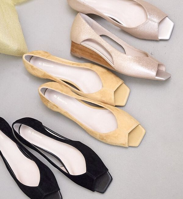 AU BANNISTER「【オープントゥ】バタフライカットウェッジソールパンプス【予約】」|パンプス|