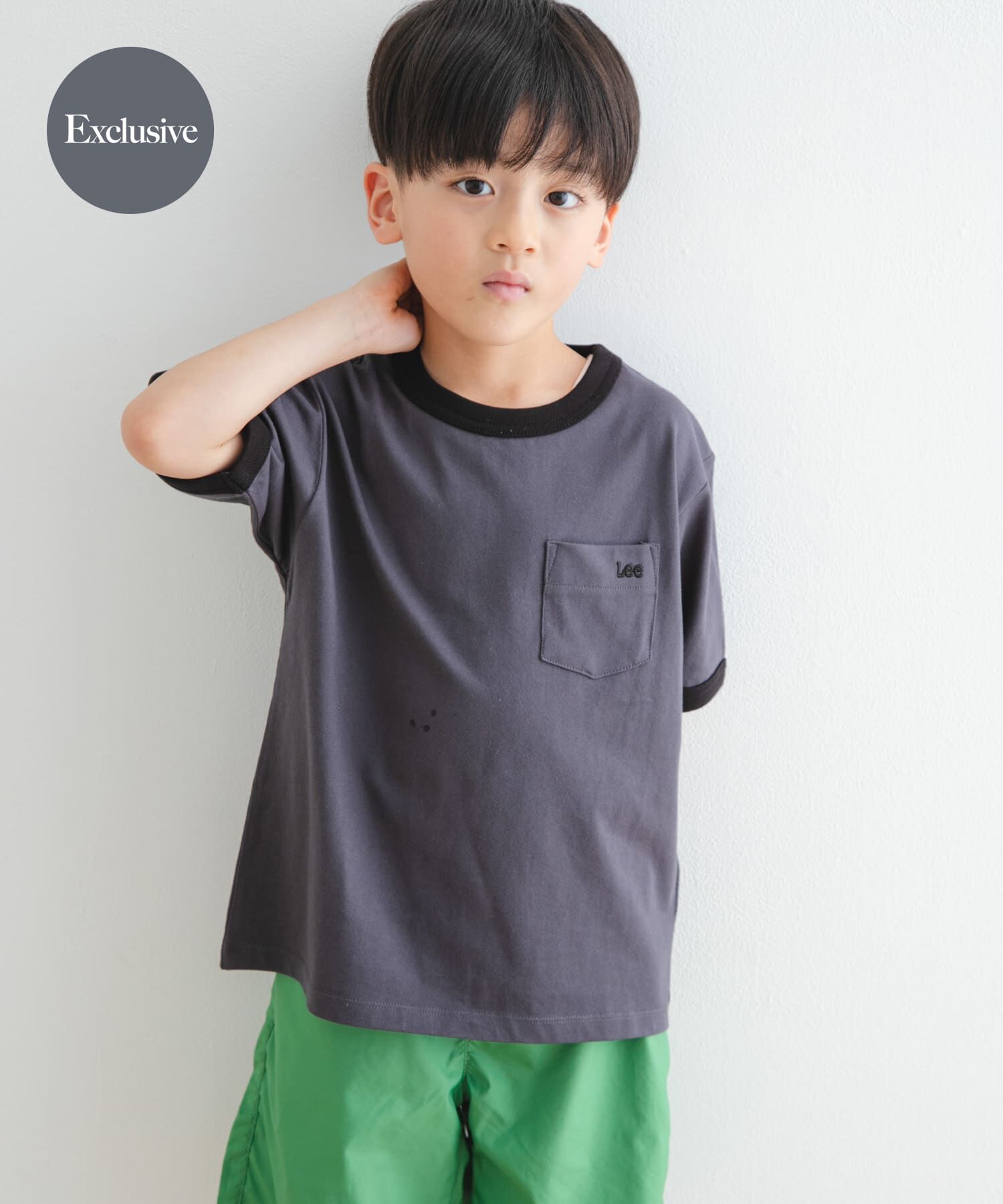 URBAN RESEARCH DOORS「『別注』Lee&times;DOORS　リンガーTシャツ(KIDS)」|その他|チャコールグレー