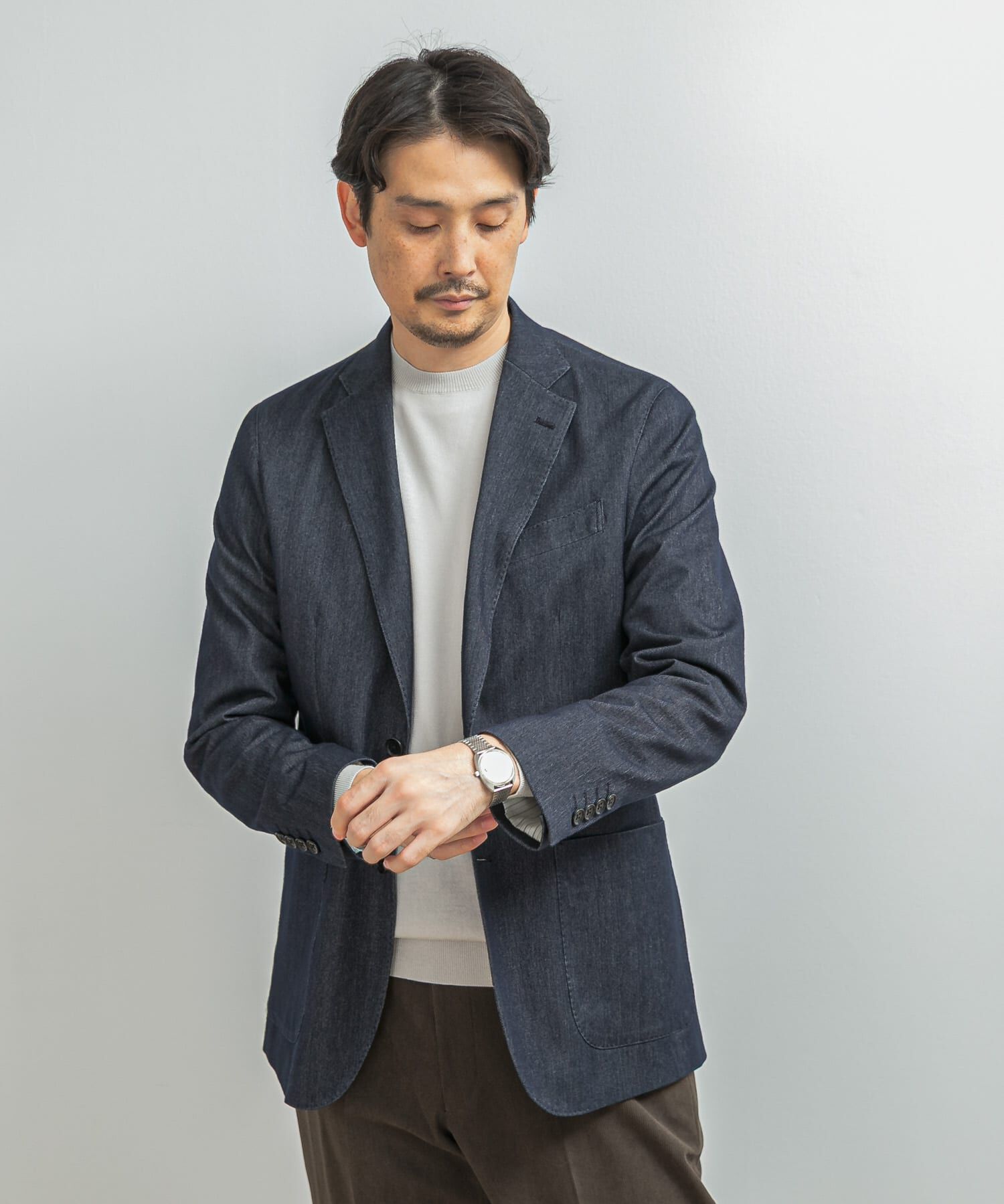 URBAN RESEARCH DOORS「LIFE STYLE TAILOR　デニムライクニットジャケット」|その他|ネイビー
