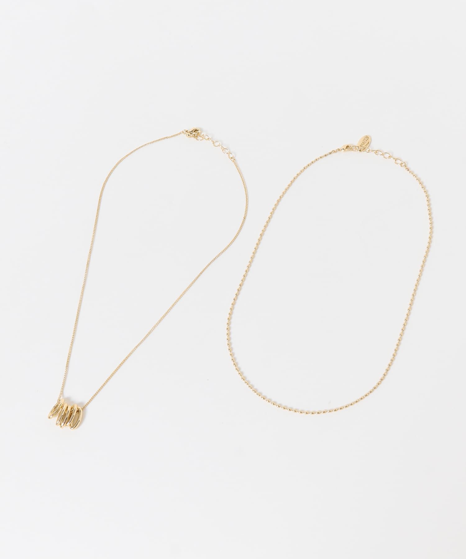 SMELLY「オーバルフープチャーム2セットネックレス」|ネックレス|