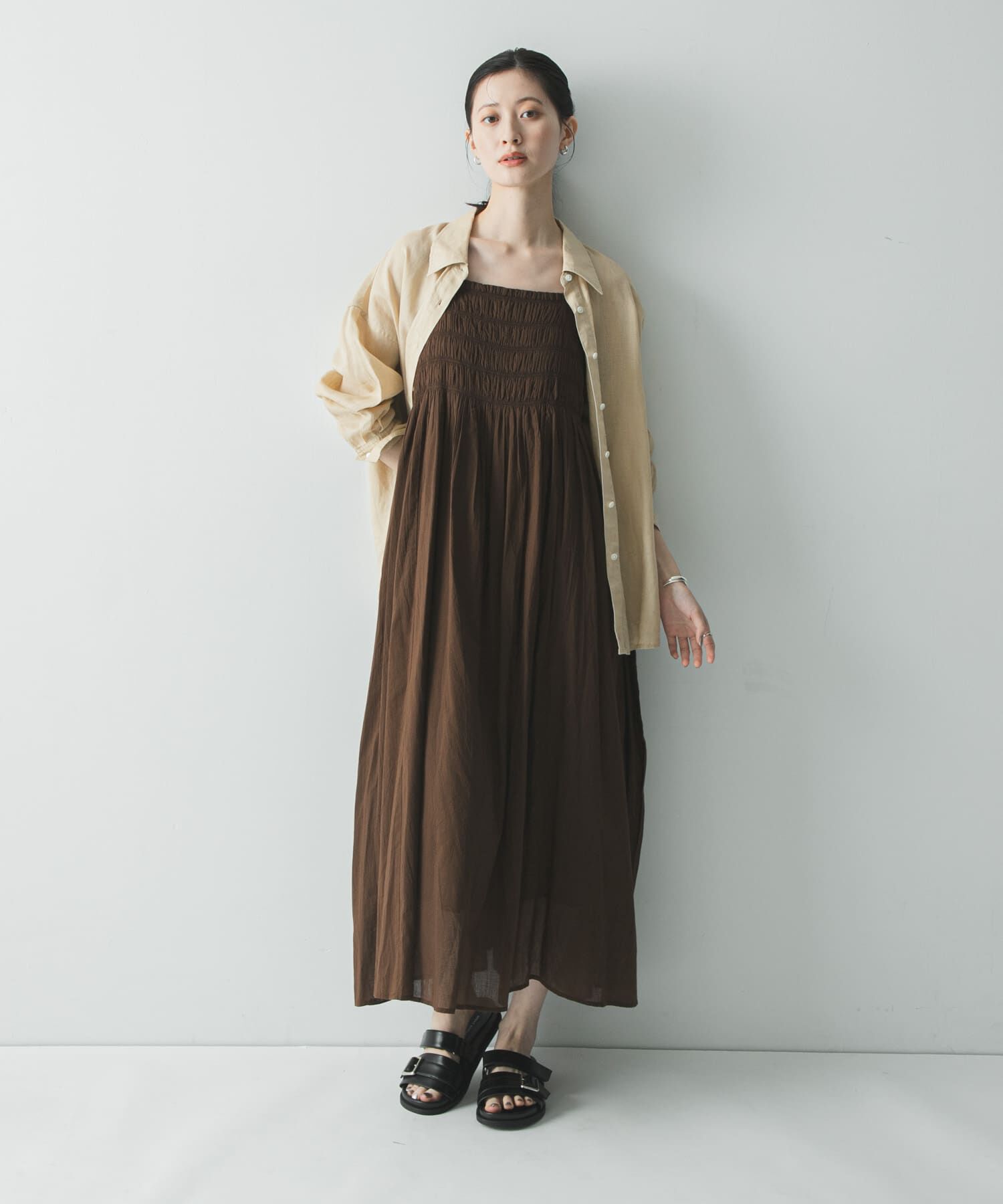 URBAN RESEARCH「コットンギャザーキャミワンピース」|ワンピース|