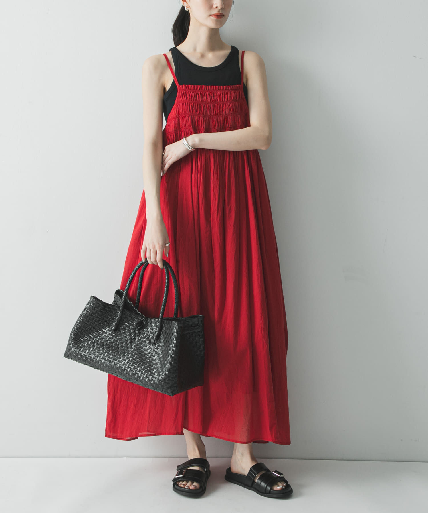 URBAN RESEARCH「コットンギャザーキャミワンピース」|ワンピース|