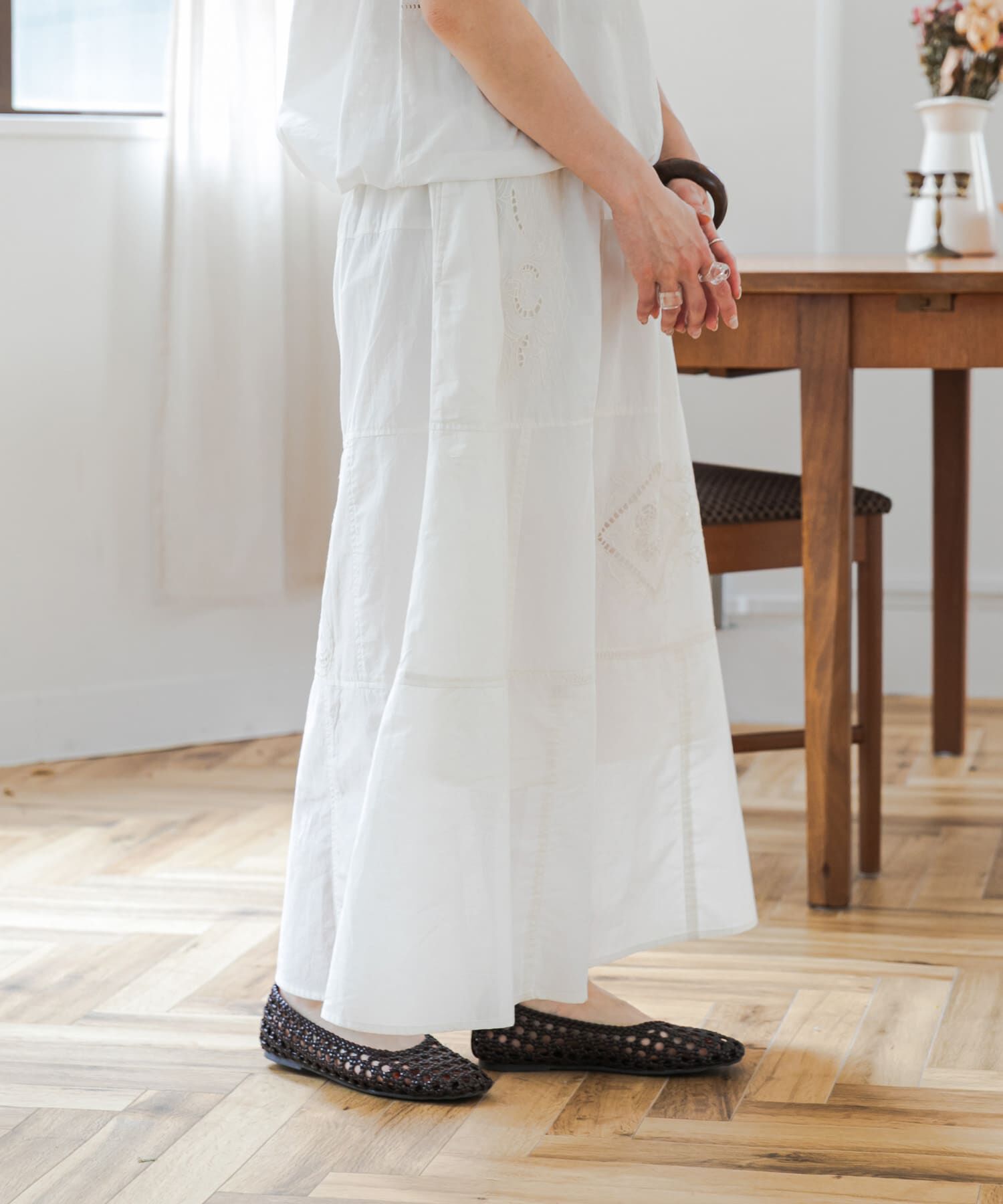 URBAN RESEARCH DOORS「パッチワーク刺繍スカート」|スカート|