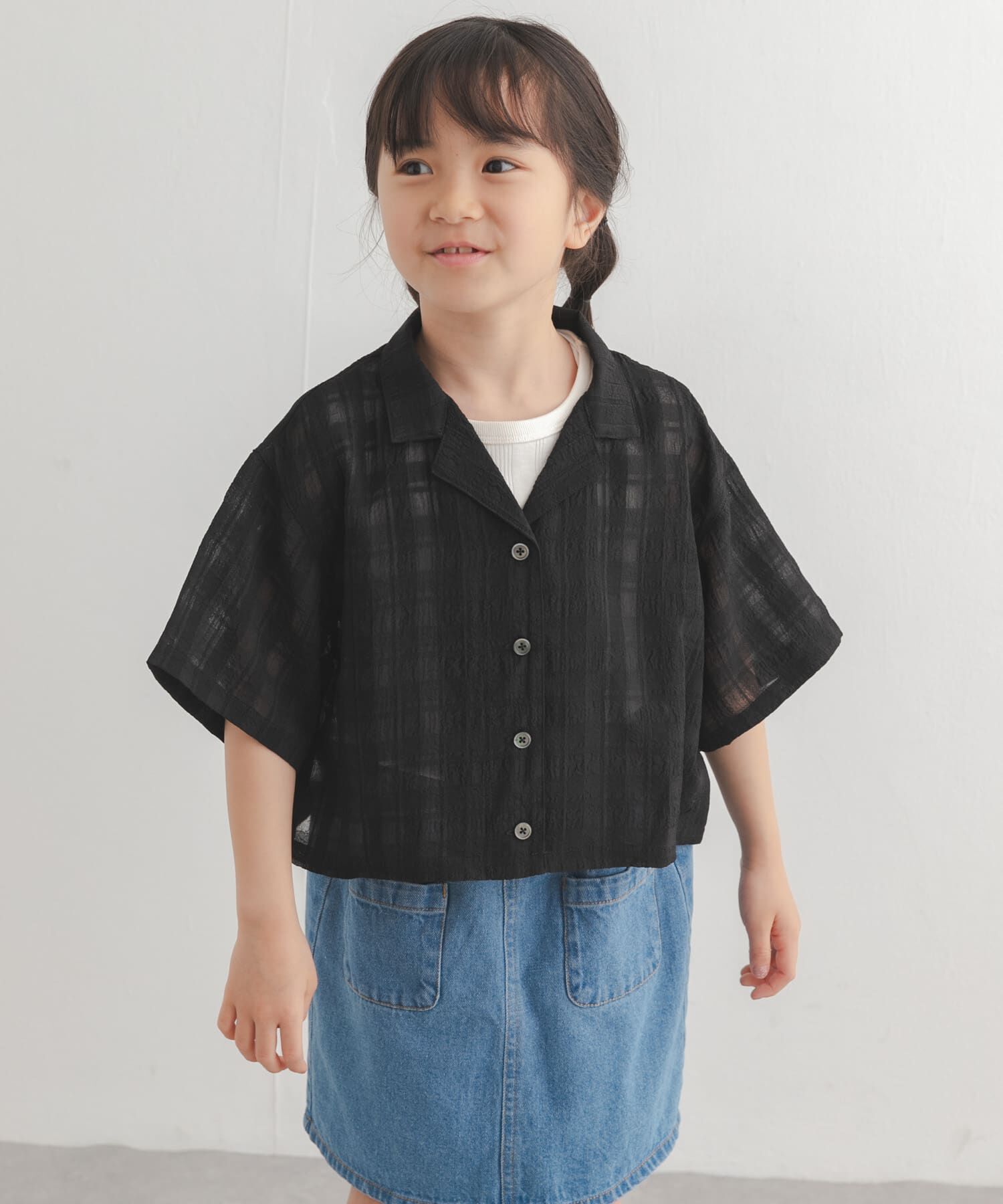 URBAN RESEARCH DOORS「シアーチェックオープンカラーシャツ(KIDS)」|その他|