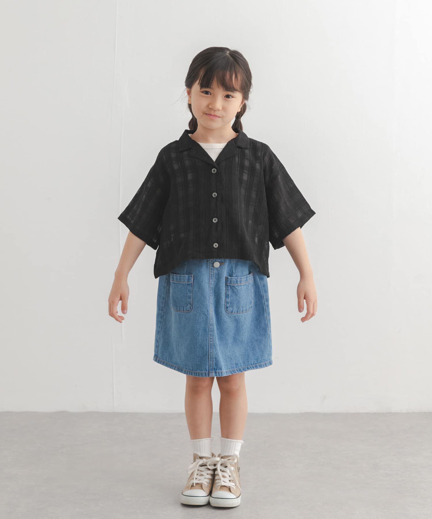 URBAN RESEARCH DOORS「シアーチェックオープンカラーシャツ(KIDS)」|その他|
