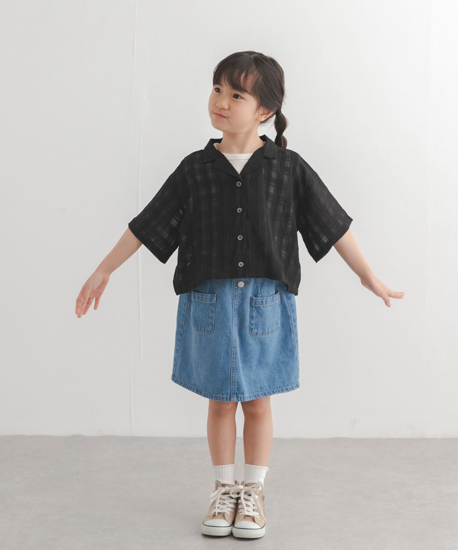 URBAN RESEARCH DOORS「シアーチェックオープンカラーシャツ(KIDS)」|その他|