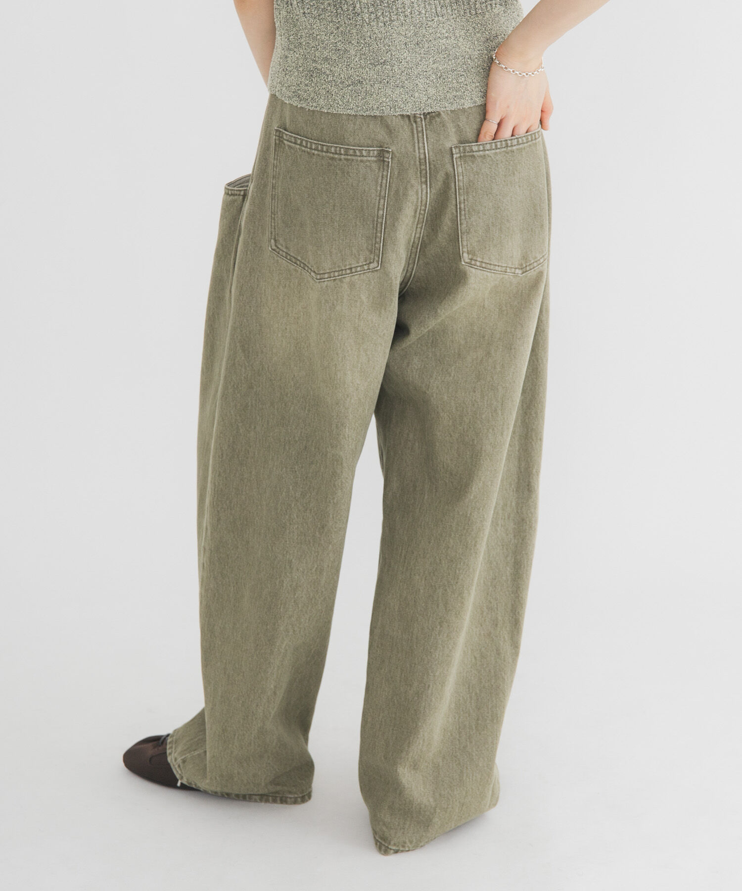  「『3サイズ展開』BIGポケットデザインデニム」|デニム|カーキ