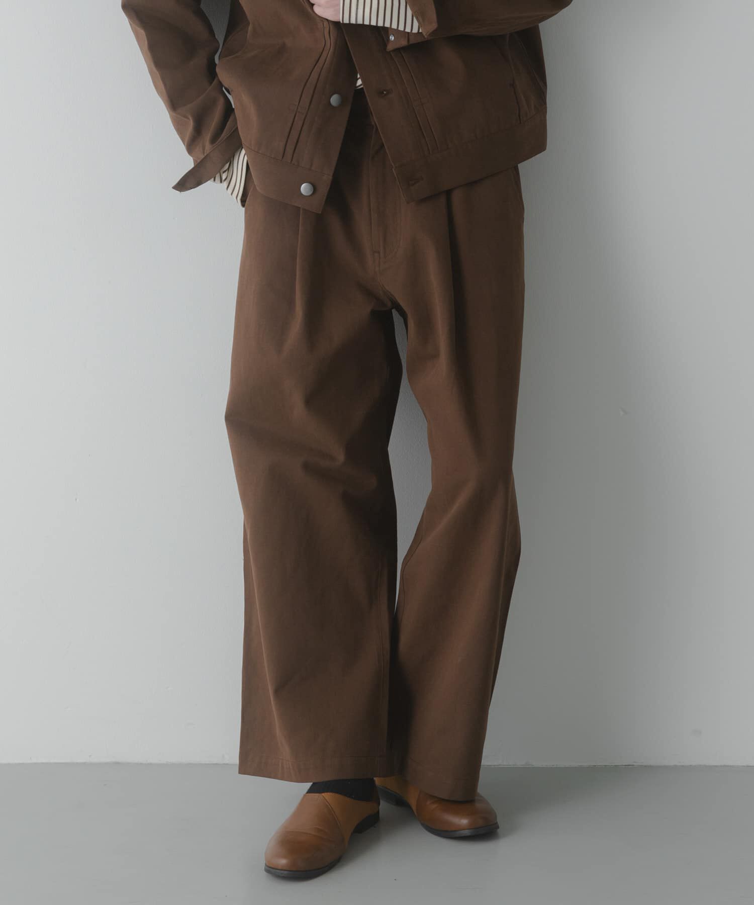 SENSE OF PLACE by URBAN RESEARCH「コットンツイルタックワイドパンツ」|その他|ブラウン