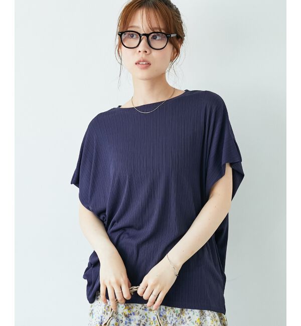  「《WEB限定アイテム》ランダムリブショルダータックプルオーバー」|プルオーバー|ネイビー