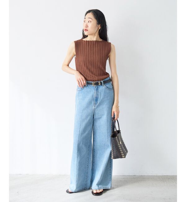  「ボートネックノースリリブニット」|ニット・セーター|