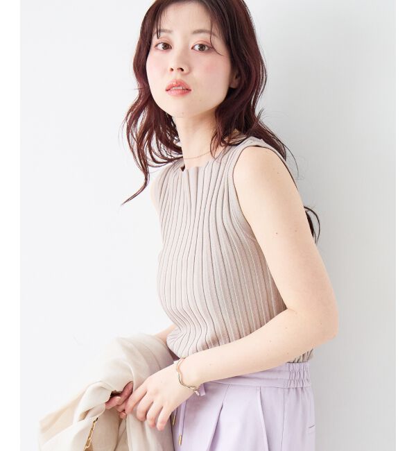  「ボートネックノースリリブニット」|ニット・セーター|