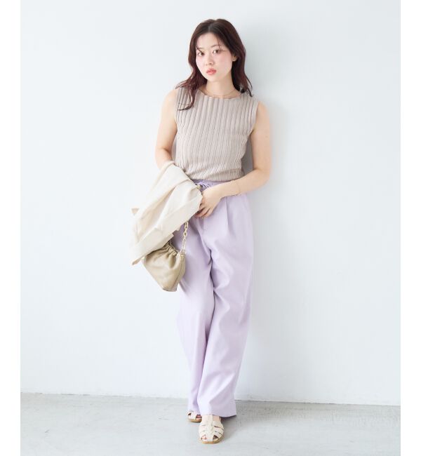  「ボートネックノースリリブニット」|ニット・セーター|