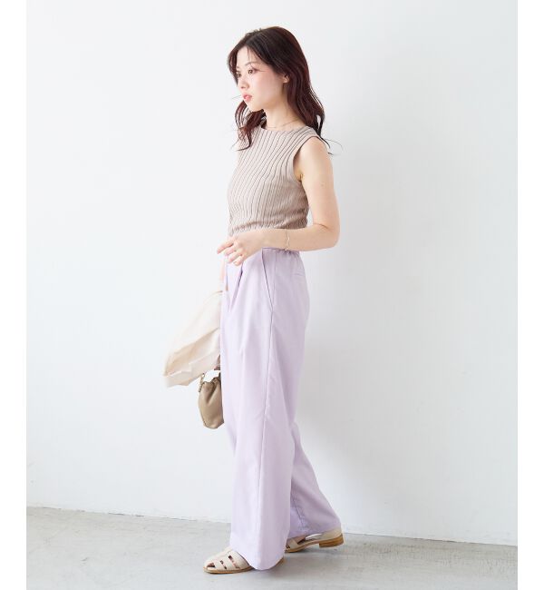  「ボートネックノースリリブニット」|ニット・セーター|