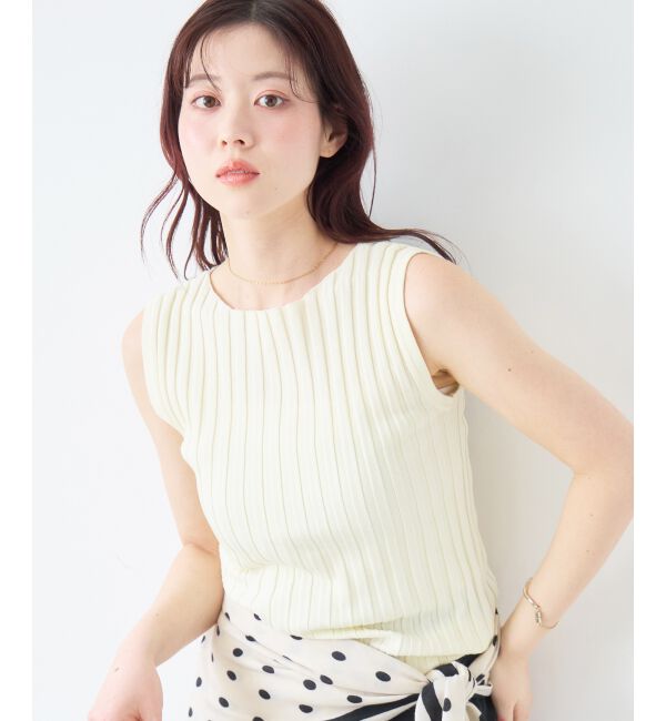  「ボートネックノースリリブニット」|ニット・セーター|